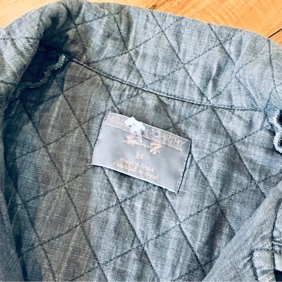 Melissa McCarthy Quilted gray long double breasted coat duster style jac… - Picture 2 of 5